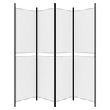 4-Panel Room Divider White 200x200 cm Fabric - Top-Down View