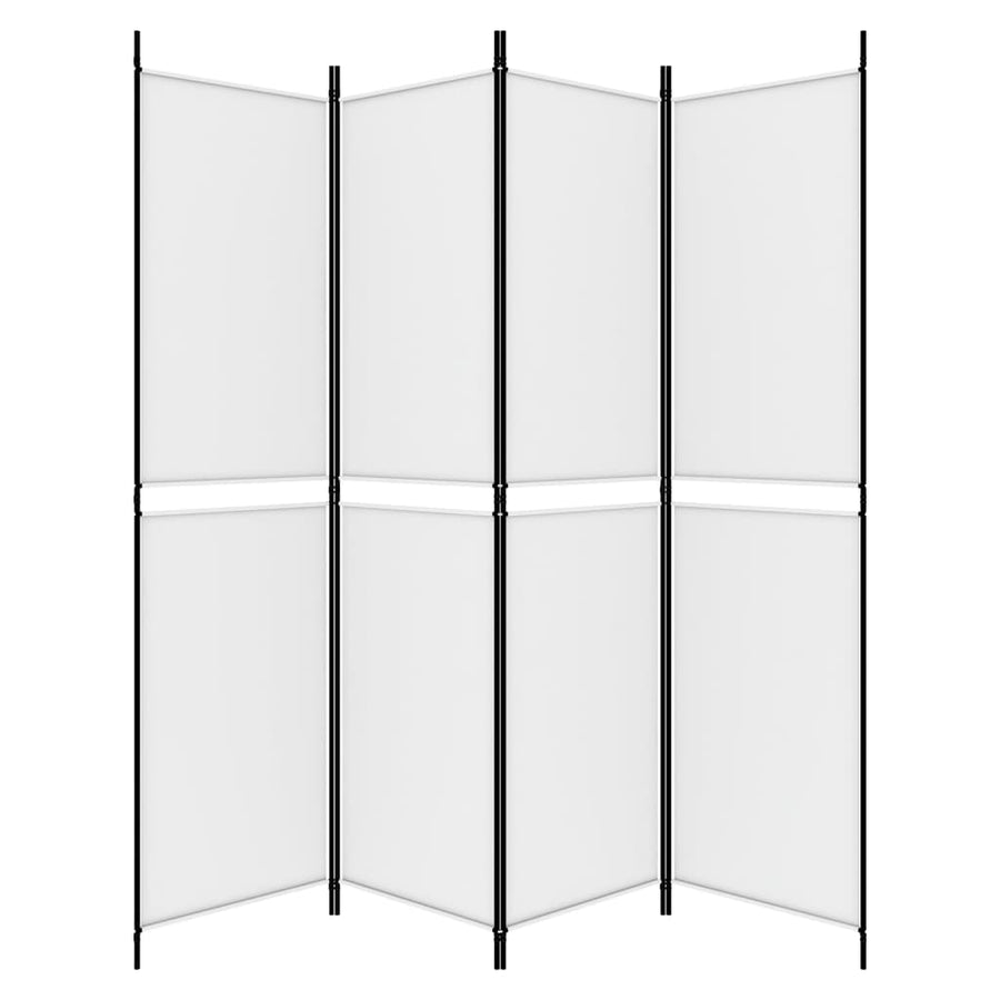 4-Panel Room Divider White 200x200 cm Fabric