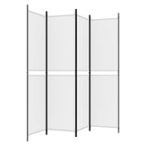 4-Panel Room Divider White 200x200 cm Fabric