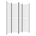 4-Panel Room Divider White 200x200 cm Fabric