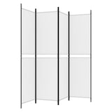 4-Panel Room Divider White 200x200 cm Fabric - 45-Degree Angle