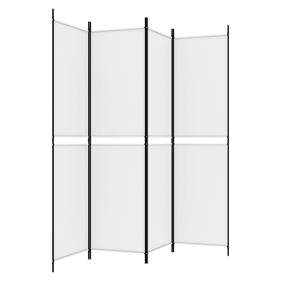 4-Panel Room Divider White 200x200 cm Fabric