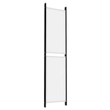 4-Panel Room Divider White 200x200 cm Fabric - Rear View