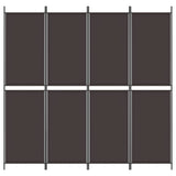 4-Panel Room Divider Brown 200x200 cm Fabric - Side View