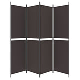4-Panel Room Divider Brown 200x200 cm Fabric - Top-Down View