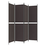 4-Panel Room Divider Brown 200x200 cm Fabric - 45-Degree Angle