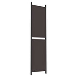 4-Panel Room Divider Brown 200x200 cm Fabric - Rear View