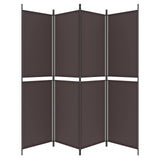 4-Panel Room Divider Brown 200x200 cm Fabric