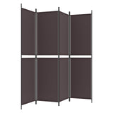 4-Panel Room Divider Brown 200x200 cm Fabric