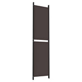 4-Panel Room Divider Brown 200x200 cm Fabric