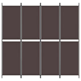 4-Panel Room Divider Brown 200x200 cm Fabric