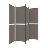4-Panel Room Divider Anthracite 200x200 cm Fabric