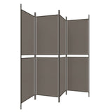 4-Panel Room Divider Anthracite 200x200 cm Fabric - Top-Down View