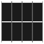 4-Panel Room Divider Black 200x200 cm Fabric