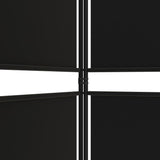 4-Panel Room Divider Black 200x200 cm Fabric - Close-Up Angle