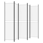 5-Panel Room Divider White 250x200 cm Fabric