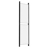 5-Panel Room Divider White 250x200 cm Fabric - Rear View