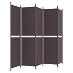 5-Panel Room Divider Brown 250x200 cm Fabric