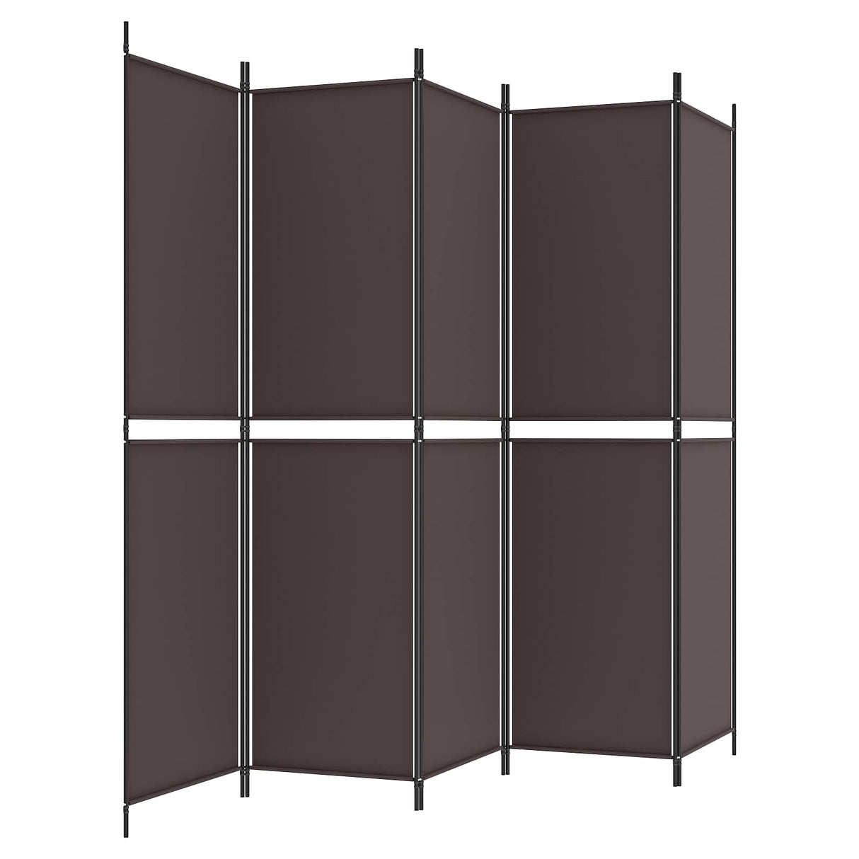 5-Panel Room Divider Brown 250x200 cm Fabric