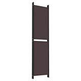 5-Panel Room Divider Brown 250x200 cm Fabric