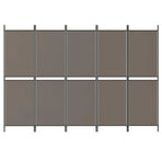 5-Panel Room Divider Anthracite 250x200 cm Fabric