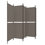 5-Panel Room Divider Anthracite 250x200 cm Fabric - Top-Down View