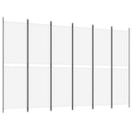 6-Panel Room Divider White 300x200 cm Fabric