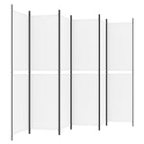 6-Panel Room Divider White 300x200 cm Fabric