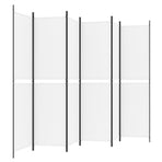 6-Panel Room Divider White 300x200 cm Fabric