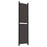 6-Panel Room Divider Brown 300x200 cm Fabric - Rear View