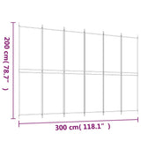 6-Panel Room Divider Brown 300x200 cm Fabric