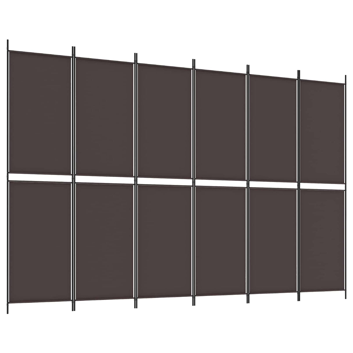 6-Panel Room Divider Brown 300x200 cm Fabric