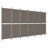 6-Panel Room Divider Anthracite 300x200 cm Fabric - Front View