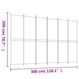 6-Panel Room Divider Anthracite 300x200 cm Fabric - Low Angle