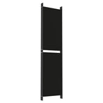 6-Panel Room Divider Black 300x200 cm Fabric