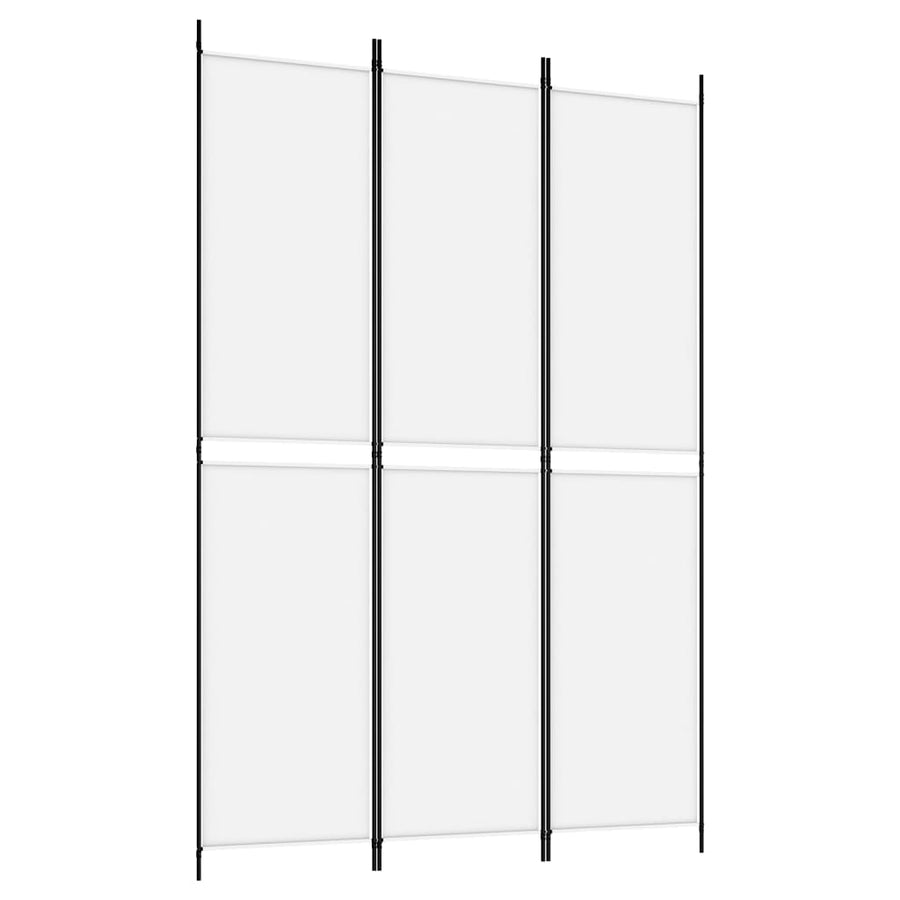 3-Panel Room Divider White 150x220 cm Fabric