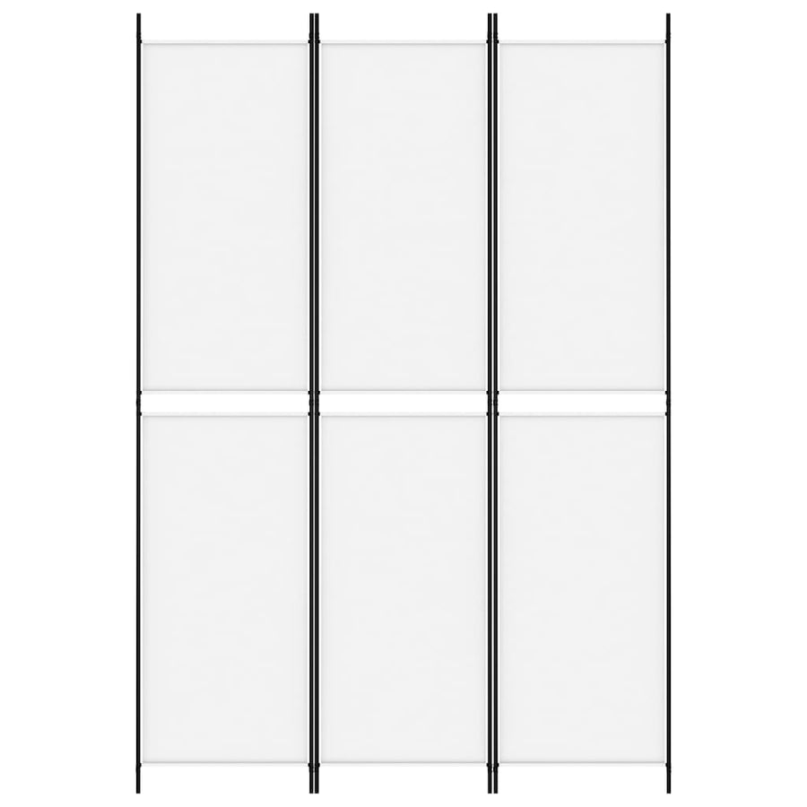 3-Panel Room Divider White 150x220 cm Fabric