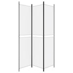 3-Panel Room Divider White 150x220 cm Fabric