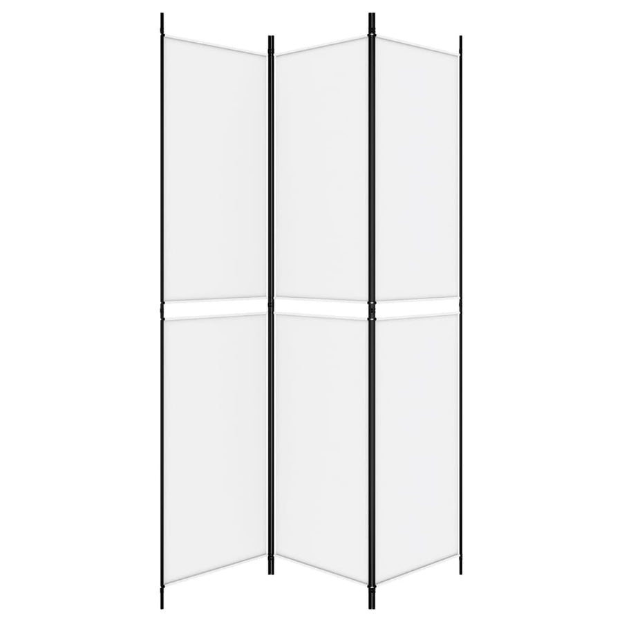 3-Panel Room Divider White 150x220 cm Fabric