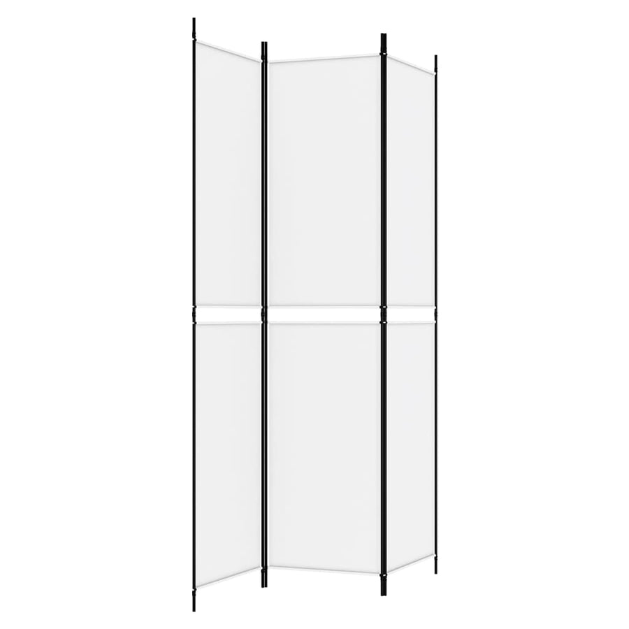 3-Panel Room Divider White 150x220 cm Fabric
