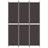 3-Panel Room Divider Brown 150x220 cm Fabric - Side View