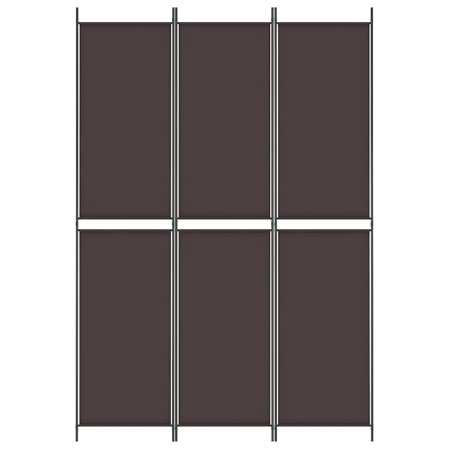 3-Panel Room Divider Brown 150x220 cm Fabric
