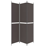 3-Panel Room Divider Brown 150x220 cm Fabric
