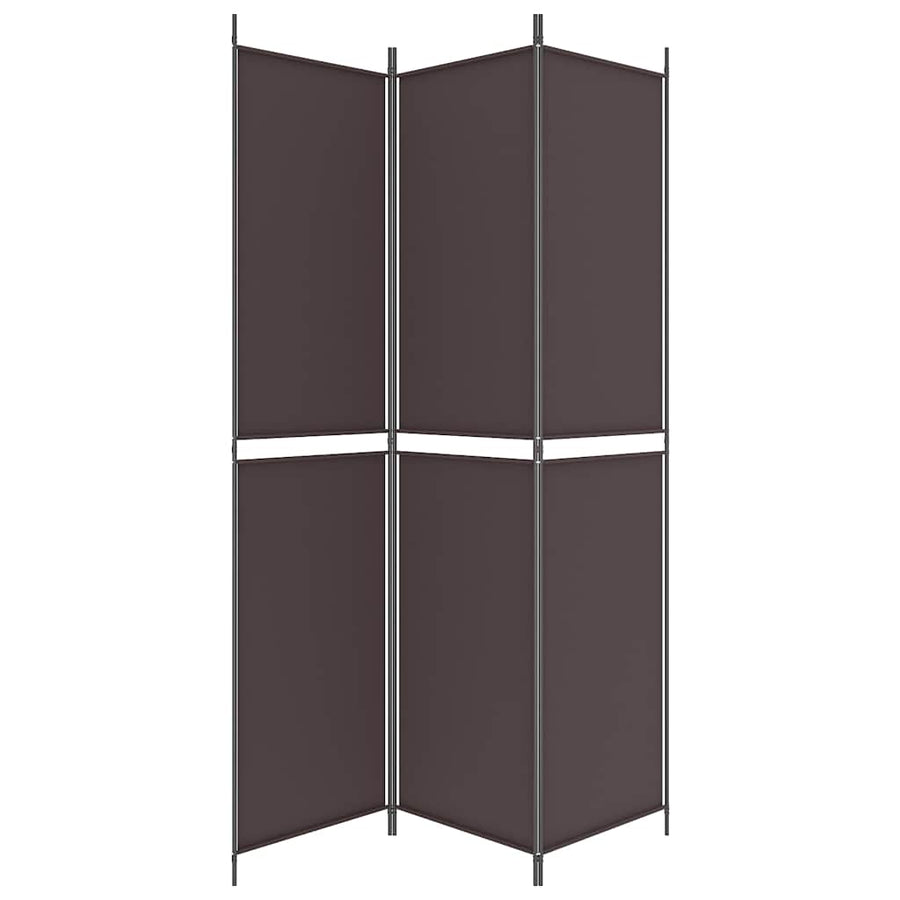 3-Panel Room Divider Brown 150x220 cm Fabric