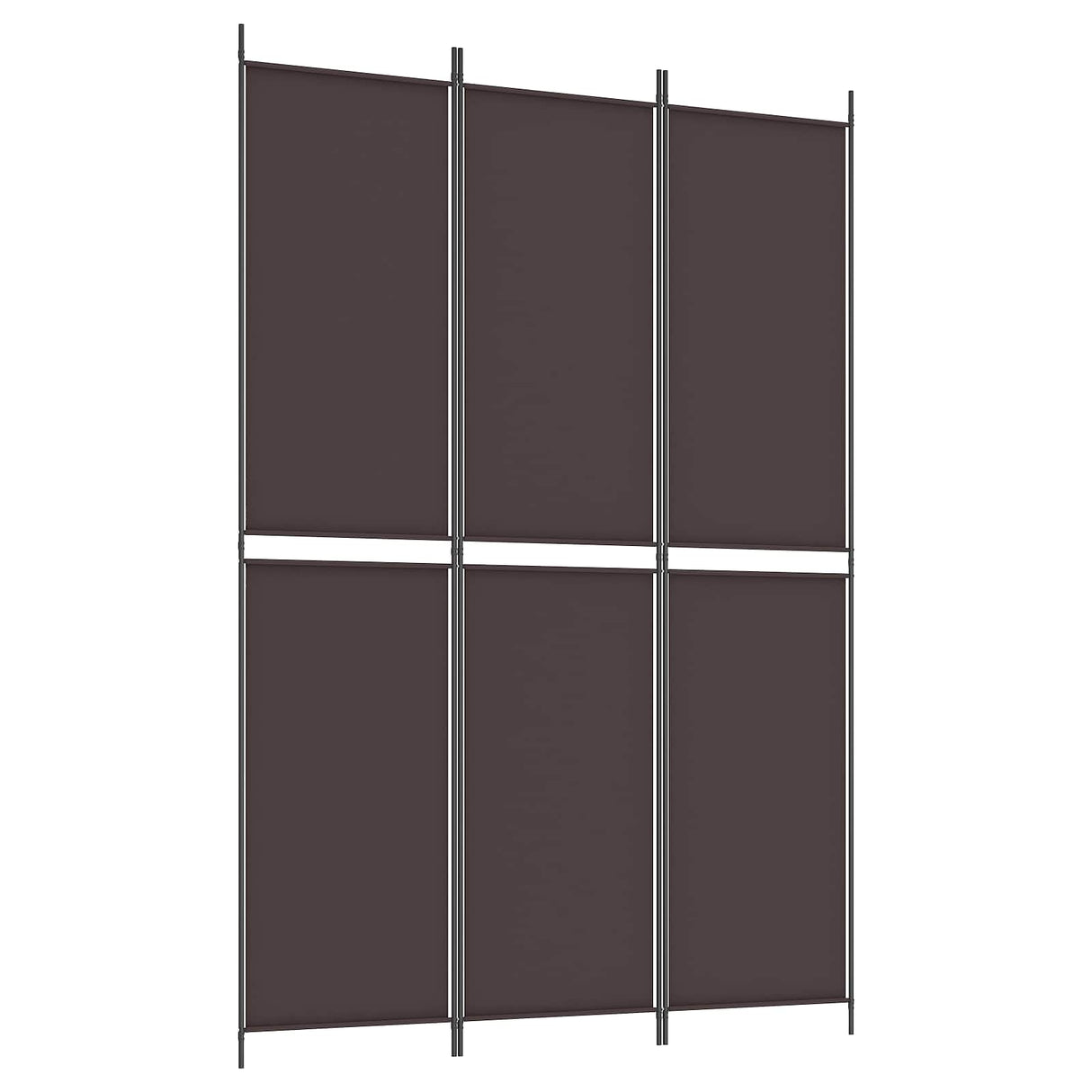3-Panel Room Divider Brown 150x220 cm Fabric