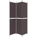 3-Panel Room Divider Brown 150x220 cm Fabric - Side View