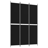 3-Panel Room Divider Black 150x220 cm Fabric - Front View