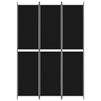 3-Panel Room Divider Black 150x220 cm Fabric