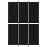 3-Panel Room Divider Black 150x220 cm Fabric - Side View