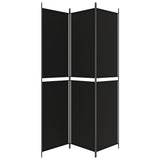 3-Panel Room Divider Black 150x220 cm Fabric - Top-Down View